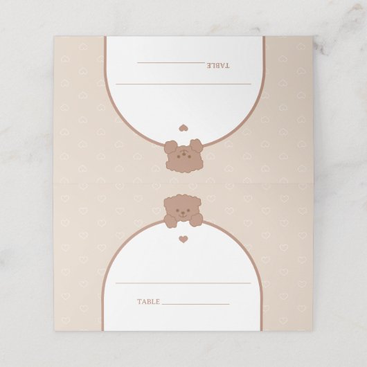 Minimalistisch modern Beer Baby shower Plaatskaartje (Buitenkant ongevouwen)