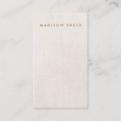 Minimalistisch modern, beige Linen Professional Visitekaartje (Voorkant)