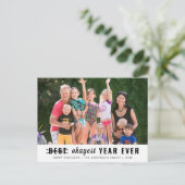Minimalistisch Modern Beste Okayest Jaar Ooit Foto Feestdagenkaart (Staand voorkant)