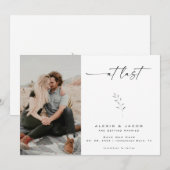 Minimalistisch modern bij laatste kalligrafie save the date (Voorkant / Achterkant)