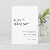 Minimalistisch Modern Black en Whit Wedding Kaart (Staand voorkant)