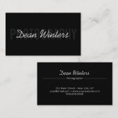 Minimalistisch Modern Black White-fotograaf Visitekaartje (Voorkant / Achterkant)