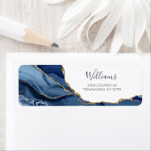 Minimalistisch modern blauw en goudblauw etiket (Insitu)