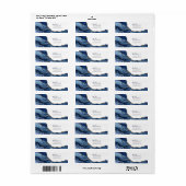 Minimalistisch modern blauw en goudblauw etiket (Full Sheet)