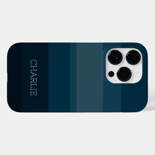 Minimalistisch modern blauw gestreept Case-Mate iPhone case (Achterkant (horizontaal))