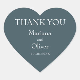 Minimalistisch modern blauw grenshuwelijk hart sticker