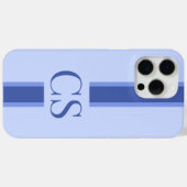 Minimalistisch modern blauw Initiaal monogram Case-Mate iPhone Case (Achterkant (horizontaal))