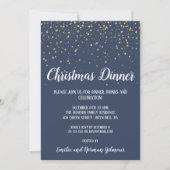 Minimalistisch Modern|Blauw Kerstdiner Kaart (Voorkant)