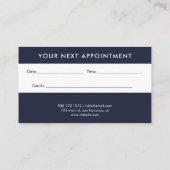 Minimalistisch modern blauw van de professionele m afsprakenkaartje (Achterkant)