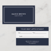 Minimalistisch modern blauw van de professionele m afsprakenkaartje (Voorkant / Achterkant)