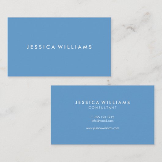 Minimalistisch modern | Blauw Visitekaartje (Voorkant / Achterkant)