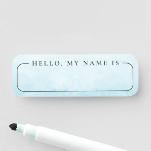 Minimalistisch Modern Blauw Zomerfeest Blank Naamplaatje