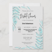 Minimalistisch modern Blauwgroen blad Vrijgezellen Kaart (Voorkant)