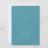 Minimalistisch modern Blauwgroen blauwe bruiloft m Save The Date (Voorkant)