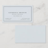 Minimalistisch modern Bleek blauw Visitekaartje (Voorkant / Achterkant)