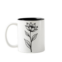 Minimalistisch modern bloemontwerp voor koffielief