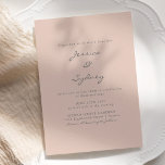 Minimalistisch modern Blush Grey Script Weddenscha Kaart<br><div class="desc">Minimale Moderne Blush en Grijze bruiloft</div>