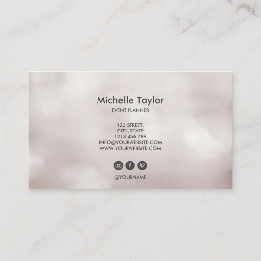 Minimalistisch modern blush parel handtekening scr visitekaartje (Achterkant)