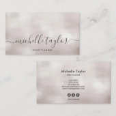Minimalistisch modern blush parel handtekening scr visitekaartje (Voorkant / Achterkant)