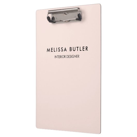 Minimalistisch modern Blush Pink klembord (Links)