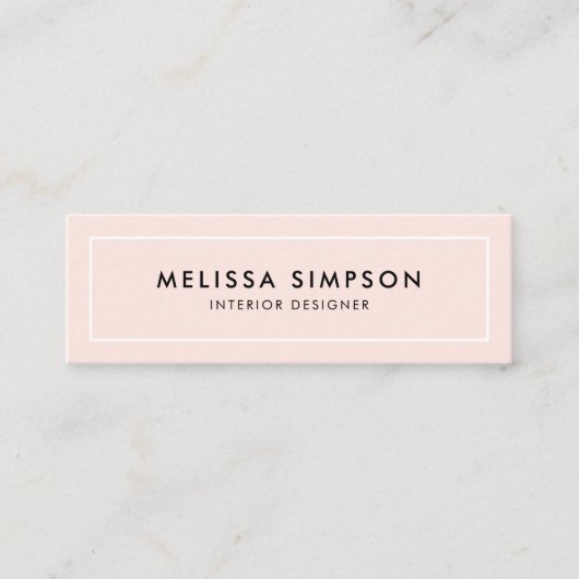Minimalistisch Modern Blush Pink Mini Visitekaartje (Voorkant)