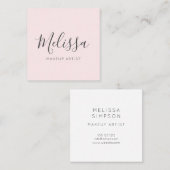 Minimalistisch Modern Blush Pink Vierkante Visitekaartje (Voorkant / Achterkant)