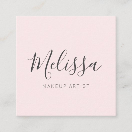 Minimalistisch Modern Blush Pink Vierkante Visitekaartje (Voorkant)