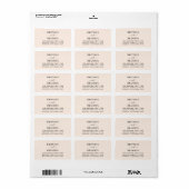 Minimalistisch modern Blush Pink Weddenschap Etiket (Full Sheet)