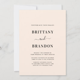 Minimalistisch Modern Blush Pink Wedding Kaart