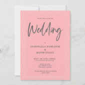 Minimalistisch Modern Blush Roze QR Code Bruiloft Kaart (Voorkant)