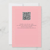 Minimalistisch Modern Blush Roze QR Code Bruiloft Kaart (Achterkant)