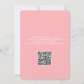 Minimalistisch Modern Blush Roze QR Code Bruiloft Kaart (Achterkant)