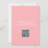 Minimalistisch Modern Blush Roze QR Code Bruiloft Kaart (Achterkant)