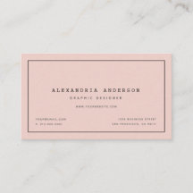 Minimalistisch Modern Blush Roze Visitekaartje