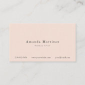 Minimalistisch Modern Blush Roze x Zwart Visitekaartje (Achterkant)