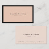 Minimalistisch Modern Blush Roze x Zwart Visitekaartje (Voorkant / Achterkant)