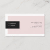 Minimalistisch Modern Blush Roze & Zwart Visitekaa Visitekaartje (Voorkant)