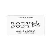 Minimalistisch Modern Body Butter Jar Cosmetisch P Etiket (Voorkant)