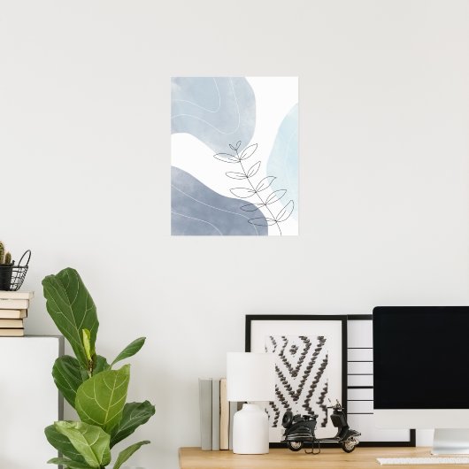 Minimalistisch modern Boho Abstract Art Print Post (Thuiskantoor)