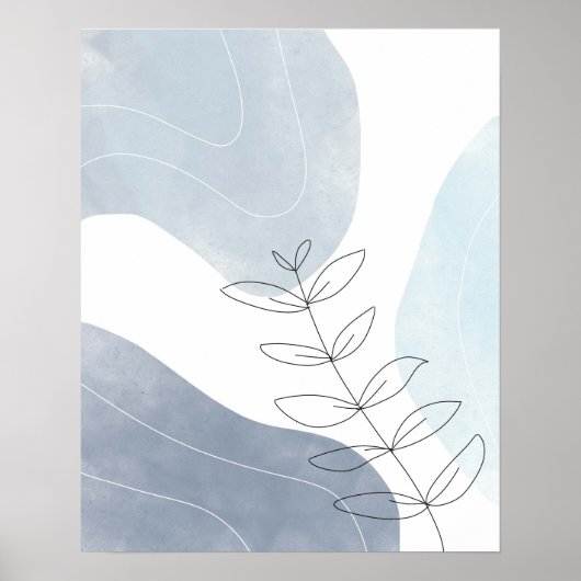 Minimalistisch modern Boho Abstract Art Print Post (Voorkant)