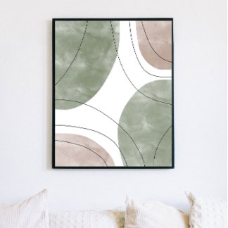 Minimalistisch modern Boho Abstract Art Print Post