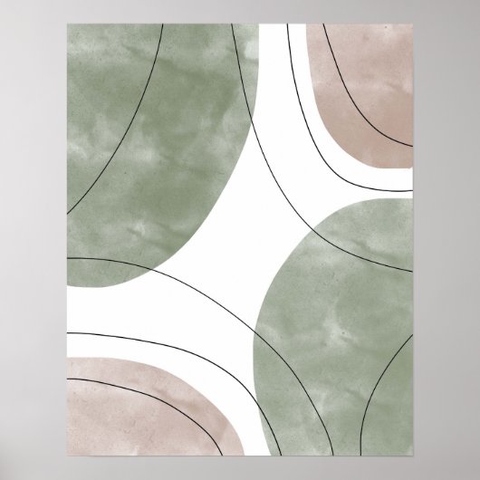 Minimalistisch modern Boho Abstract Art Print Post (Voorkant)