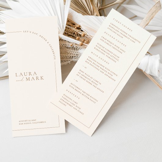 Minimalistisch modern Boho Arch Wedding Menu