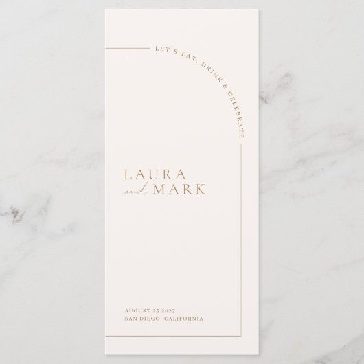 Minimalistisch modern Boho Arch Wedding Menu (Voorkant)