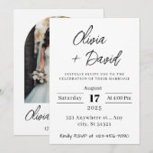 minimalistisch, Modern, Boho, Fotobruiloft Kaart (Voorkant / Achterkant)