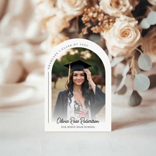 Minimalistisch modern boogfoto-Afstuderen Kaart