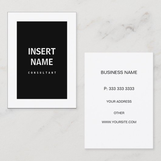 Minimalistisch Modern Border Black and White Visitekaartje (Voorkant / Achterkant)