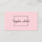 Minimalistisch Modern Box Line Lijst Baby Roze Visitekaartje (Voorkant)