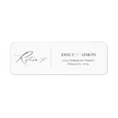 Minimalistisch Modern Bruiloft Retouradres Label (Voorkant)
