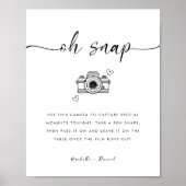 Minimalistisch Modern Bruiloft Wegwerp Camera Teke Poster (Voorkant)